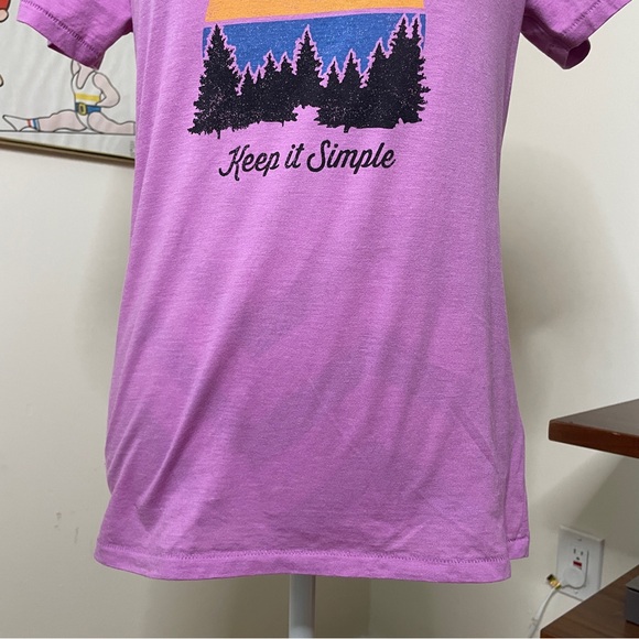 Life is Good Small Pink V-neck t Shirt Graphic Tee - Picture 6 of 11